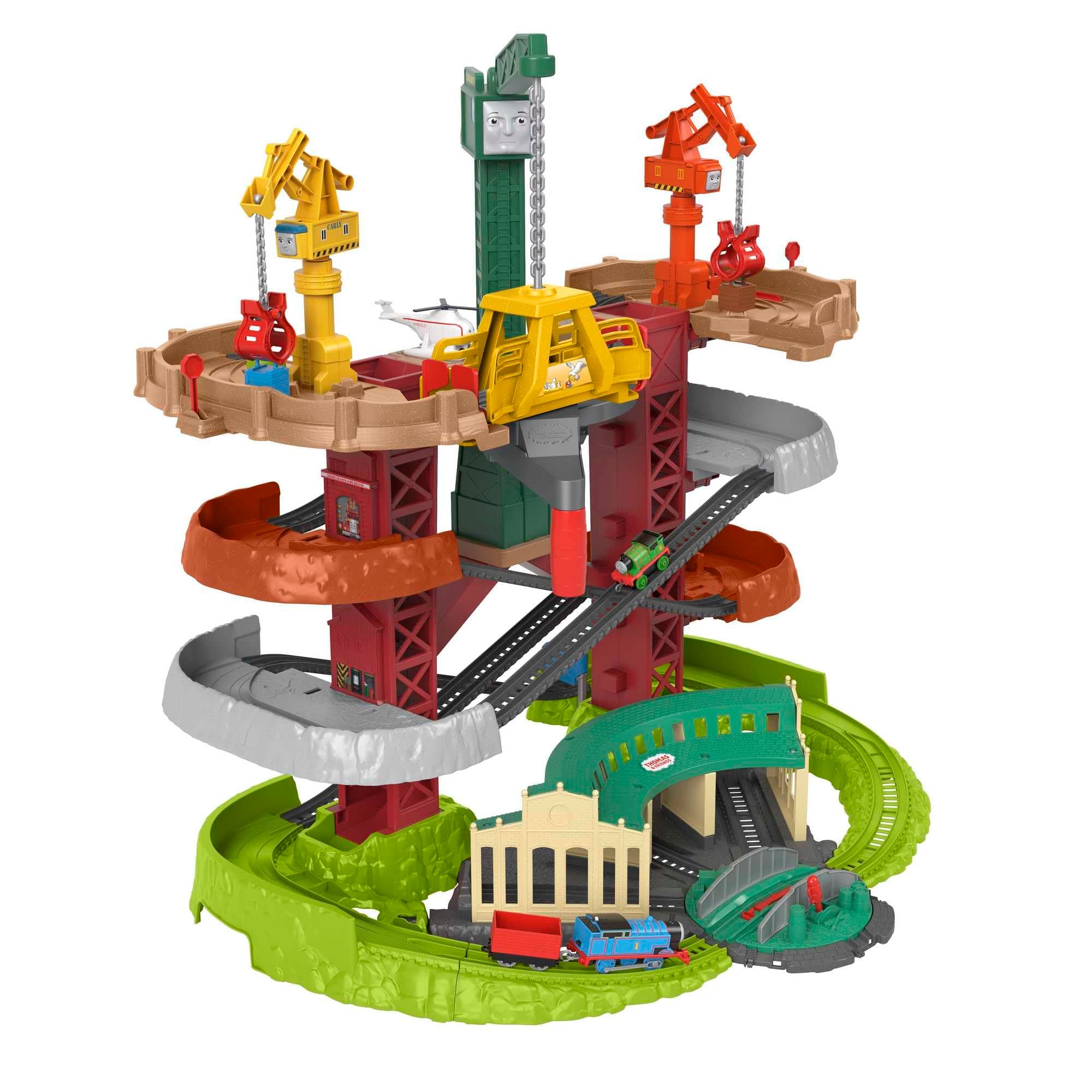 Trains & Cranes Super Tower, motorized train and track set for preschool kids ages 3 years and up (Amazon Exclusive)