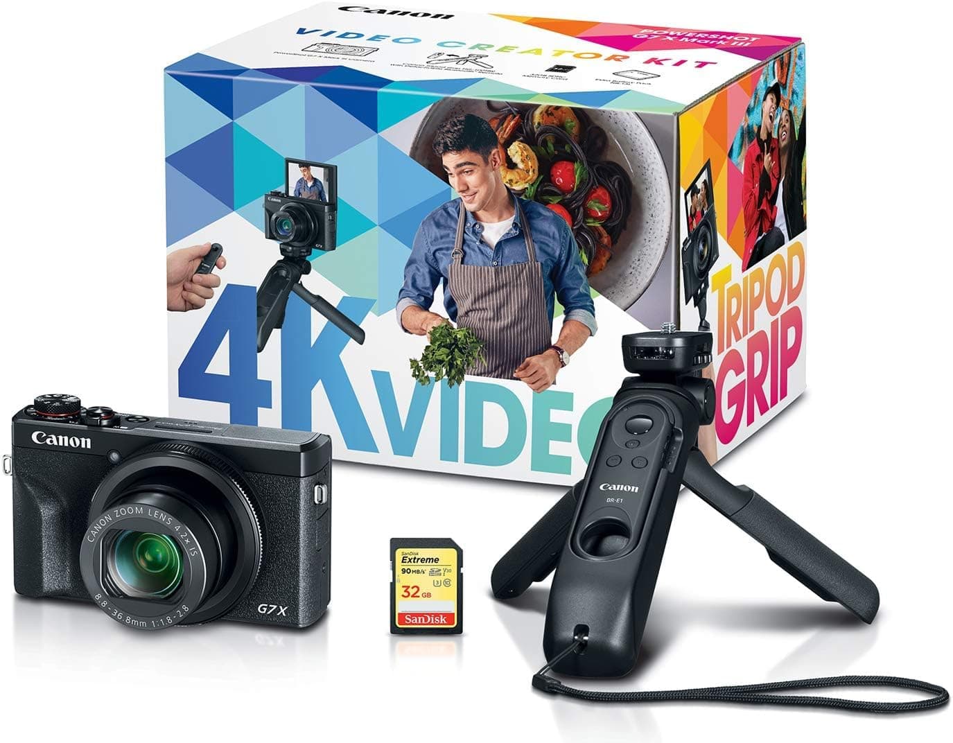 Canon PowerShot G7 X Mark III Digital Camera, Video Creator Kit with Accessories: Tripod, Memory Card, and Detachable Bluetooth Remote, Black