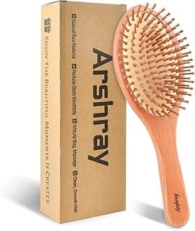 Natural Wood Hairbrush,Soft Cushions To Gently Comb Hair,Promote Blood Circulation,Ergonomic Handle