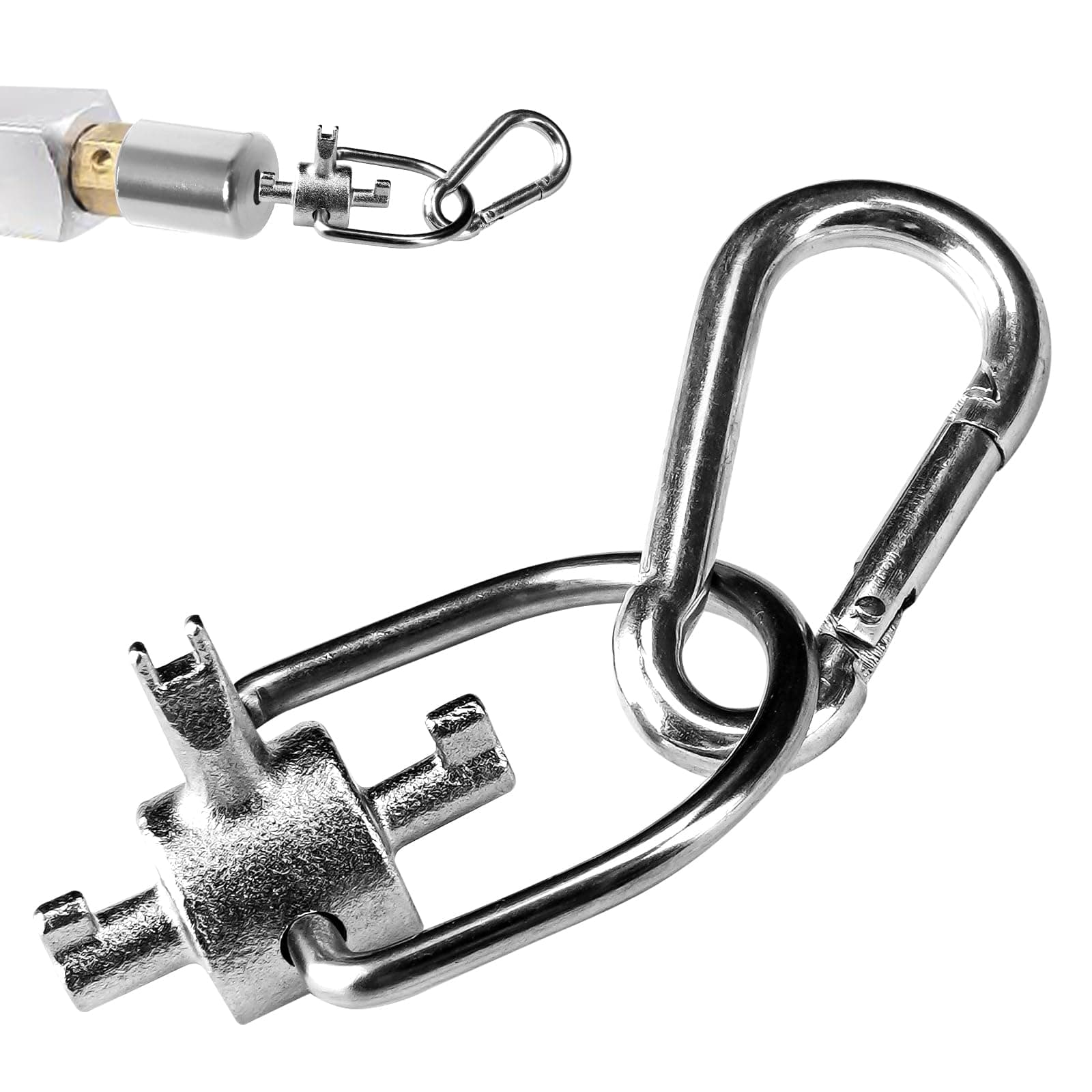 ELECTRAPICK3-in-1 Hvac Locking Cap Key for Refrigerant, Hvac Multi Key Tool for Hvac 410a & R22, Universal Locking Cap Key for Refrigerant, Hvac Key Tool with Mountaineering Buckle, Tamper-Proof