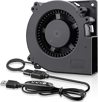 - Quiet 120mm USB Blower Fan with 3 Speed Control, 5V Squirrel Cage Blowers, DC Brushless Centrifugal Fans for Receiver DVR Xbox Modem AV Cabinet Cooling