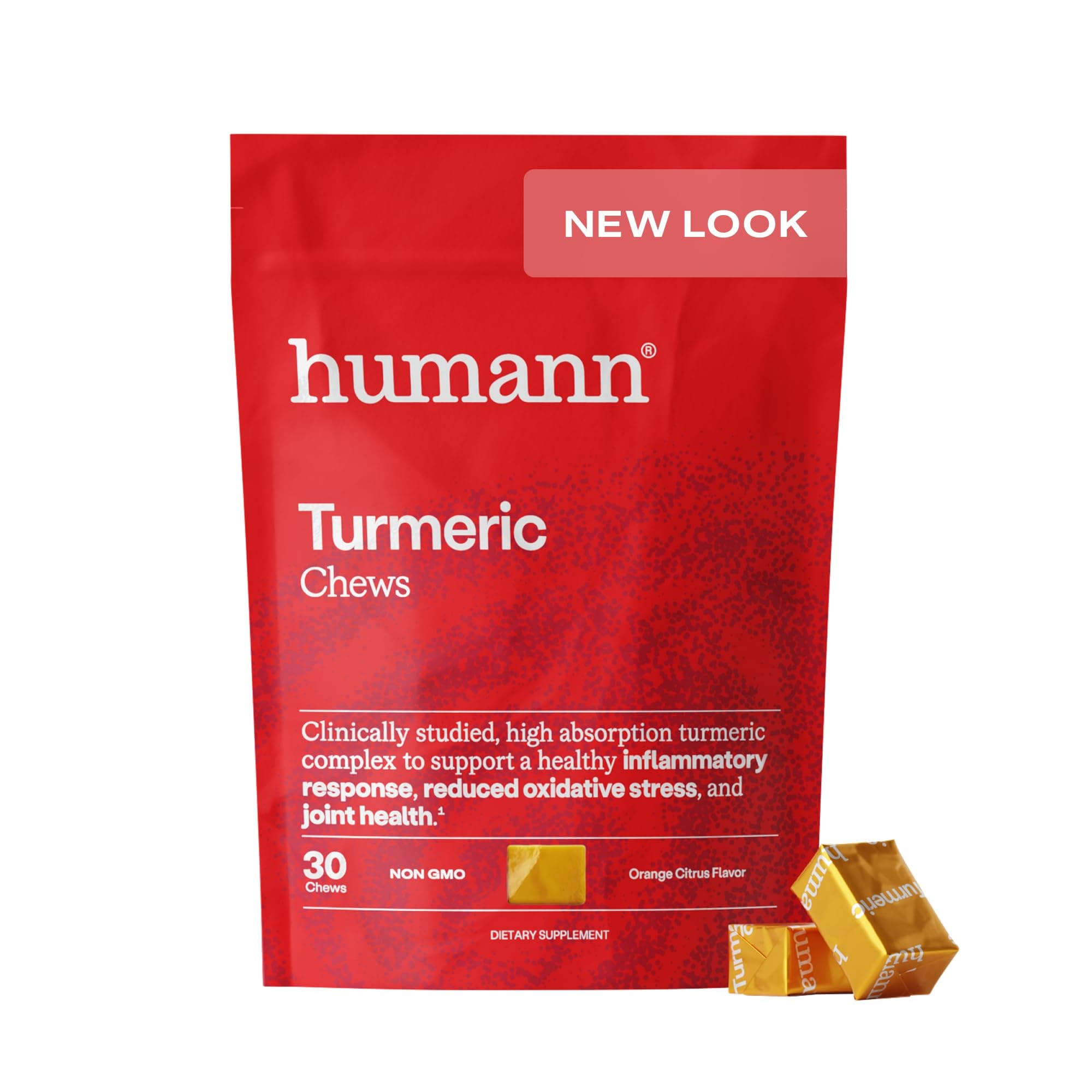 Humann Turmeric Chews Supplement – Clinically Studied High Absorption Curcumin Complex - Orange Citrus Flavor – from SuperBeets Makers – Joint Health – 30 Count