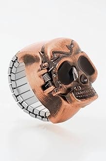 Analog Watch Dial Stretchable Adjustable Finger Rings for Women