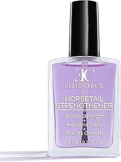 Ellie Chase Horsetail Nail Strengthener, Growth, Hardener, Repair Treatment Polish 0.5 OZ/Help Splits, Breaks, Thin, Weak, Chipped, Damaged, Cracked, Peeling Nails/Grow Strong Hard Thicker Nails