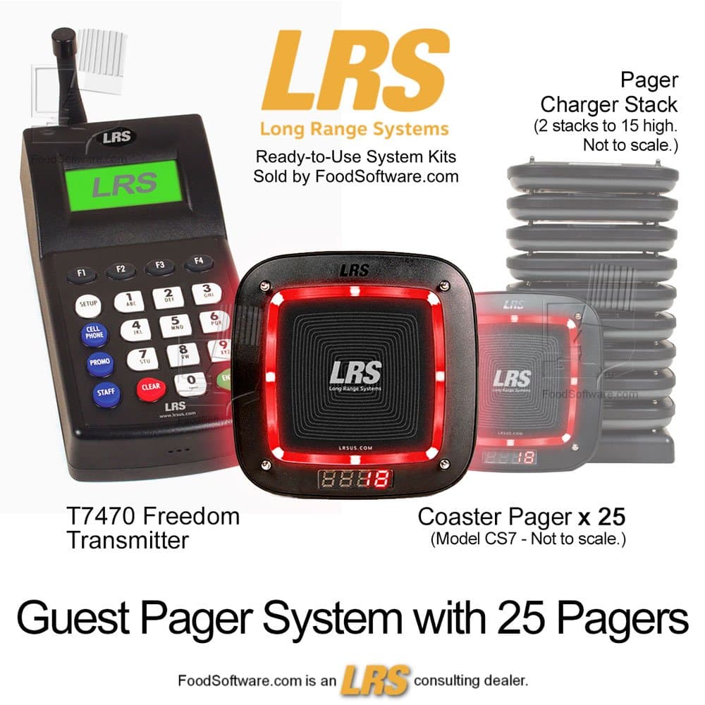 Guest Pager System Kit with 25 Pagers