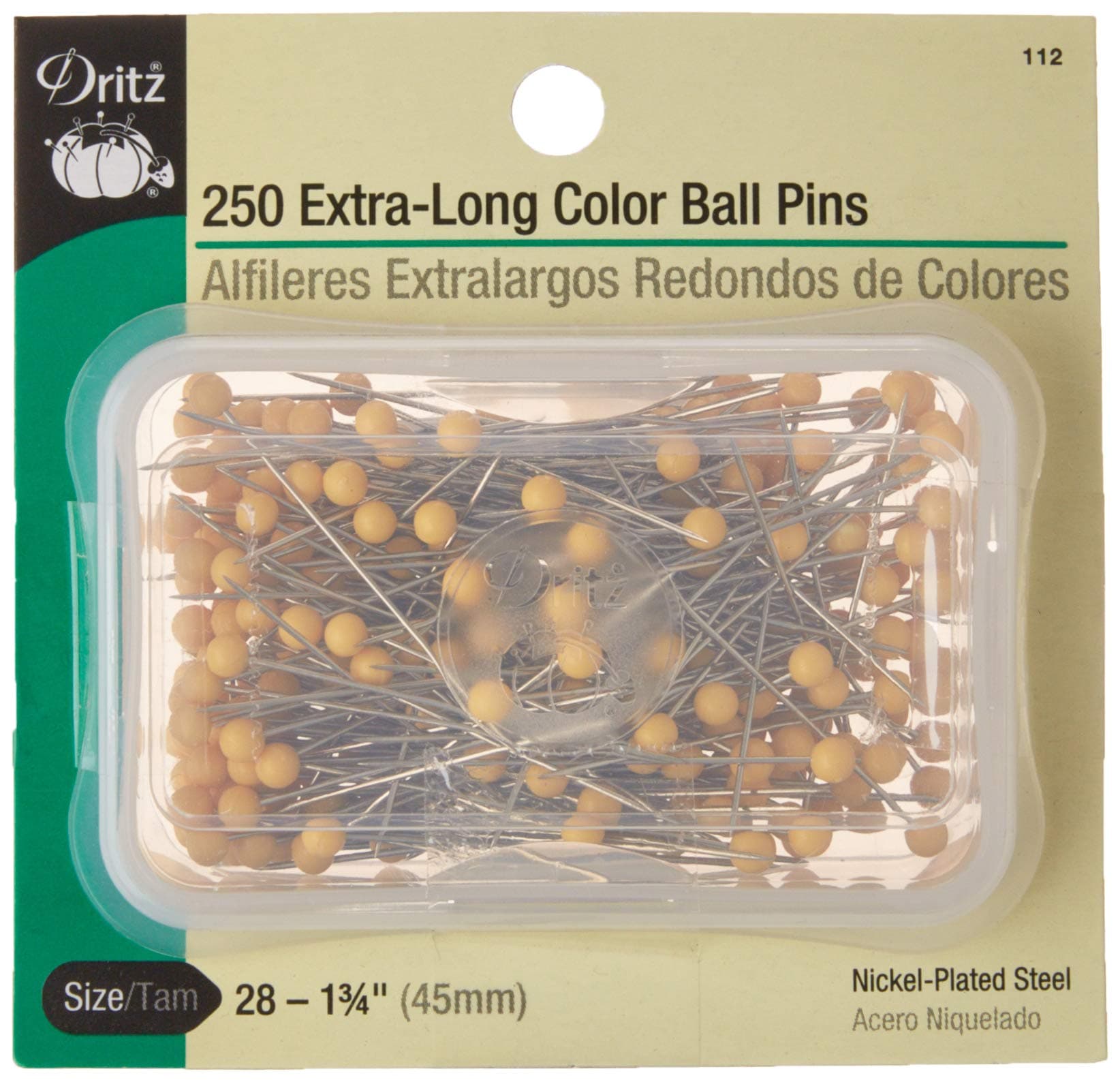 DritzExtra Long Color Ball Pins-Size 28 250/Pkg