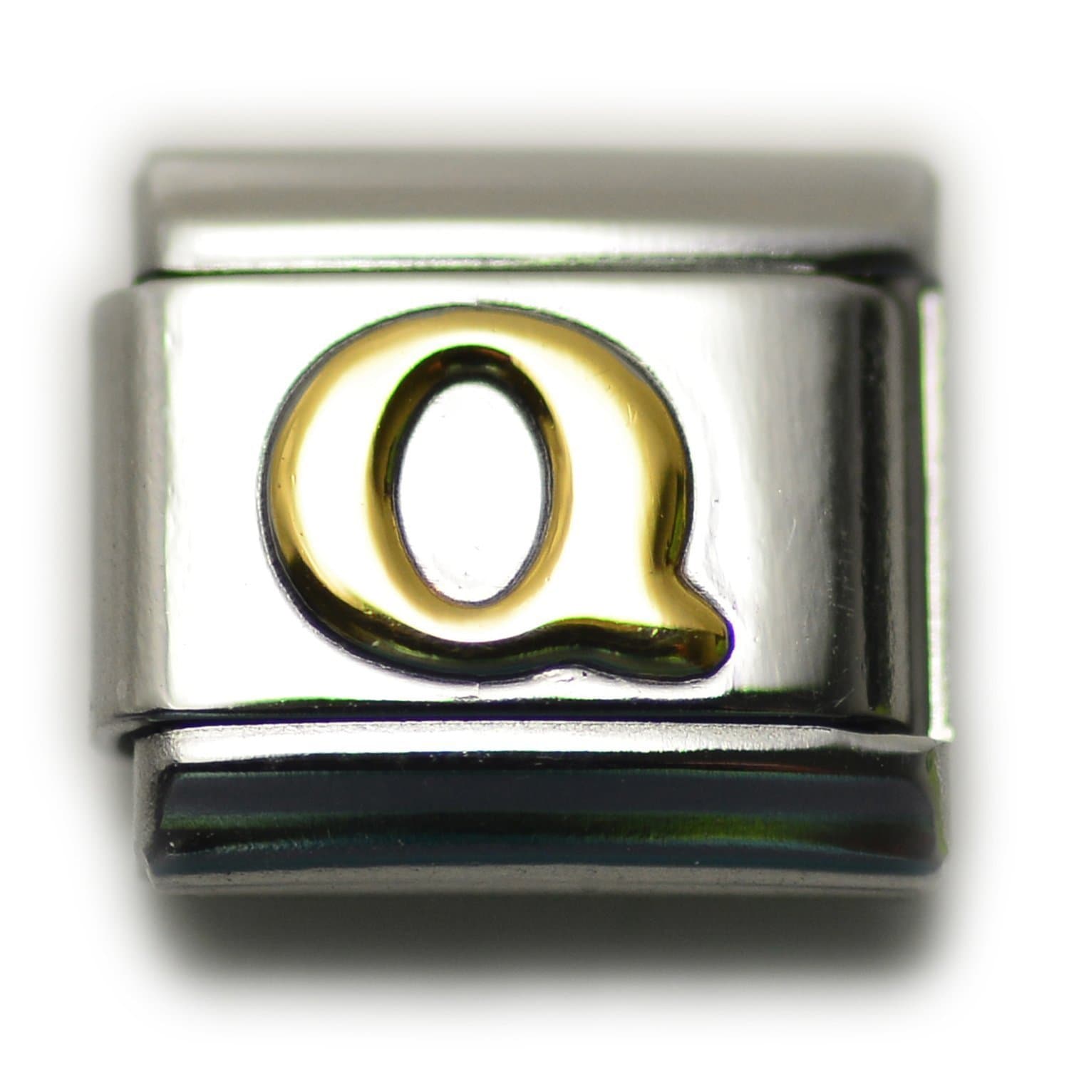 Dolceoro Alphabet Letter Initial, 9mm Traditional Classic Type Italian Modular Charm Link - Stainless Steel