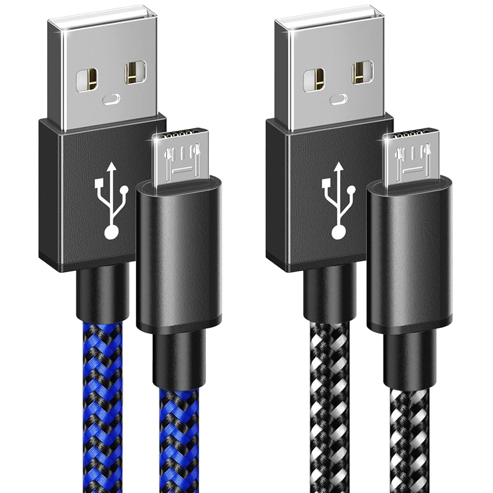 - PS4 Controller Charger Charging Cable, 2 Pack 10ft Extra Long Micro USB 2.0 Cable, Nylon Braided Cord, for PS4, PS4 Slim/Pro, Xbox One S/X Controller, Android Phones, Black+Blue