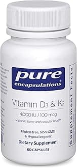 Pure Encapsulations Vitamin D3 & K2 - Bone & Vascular Health Support - Immune Function Support* - Gluten Free - Non-GMO - 60 Capsules