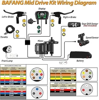 Bafang Electric Bike Conversion Kit Mid Motor BBS-HD 48 V 1000 W Motor Accessories Display Optional Kit Downtube Battery