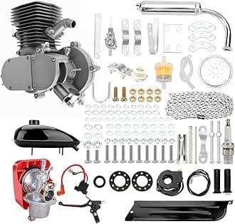 100cc Bicycle Engine Kit,2 Stroke Cycle Bicycle Gas Motorized Gasoline Engine Motor Kit,Full Set Energy Saving Bike Engine Kit for 26" 28" Bike(36 Tooth Sprocket)