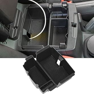 YOCTM Center Console Organizer for Jeep Wrangler JL Gladiator JT 2018 2019 2020 2021 2022 2023 2024 Tray Insert Armrest Box Secondary Storage Black Interior Accessories