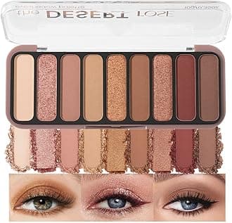 9 Color Neutral Nude Brown Eyeshadow Palette – Matte & Shimmer Warm Copper Bronze Eye Shadow, High Pigment Blendable Long Lasting Natural Daily Smokey Eye Makeup Palette for Brown Green Eyes