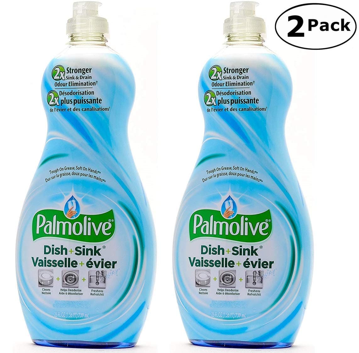 Palmolive Soft on Hands & Soft on Nails Utra Dish + Sink Dishwashing Liquid Soap Detergent, 25 Oz Twin Pack, (25 Oz x 2, Total 50 Oz)