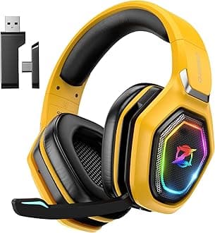 Ozeino Wireless Gaming Headsets for PC, Ps5, Ps4 - Lossless Audio USB-A & USB-C Gaming Headphones with Flip Mic, 30-Hr Battery Bluetooth Headset for Switch, Laptop, Mobile, Mac