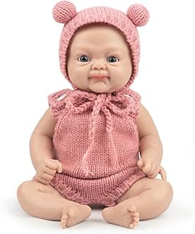 12 inch Full Silicone Baby Dolls Lifelike Realistic Reborn Real Babies with Feeding Accessories for Kids - Girl