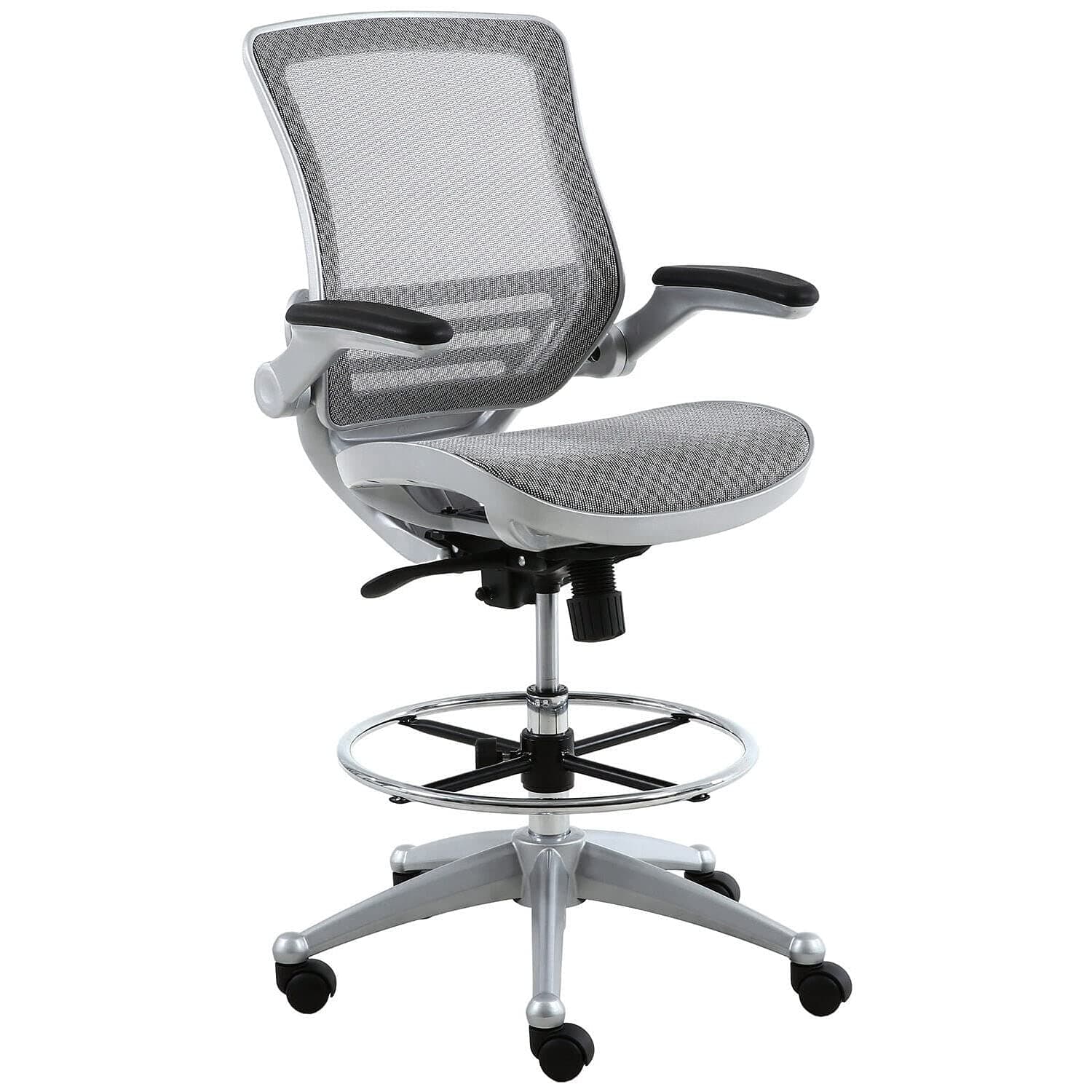 - Harwick Evolve All Mesh Heavy Duty Drafting Chair - Platinum Finish