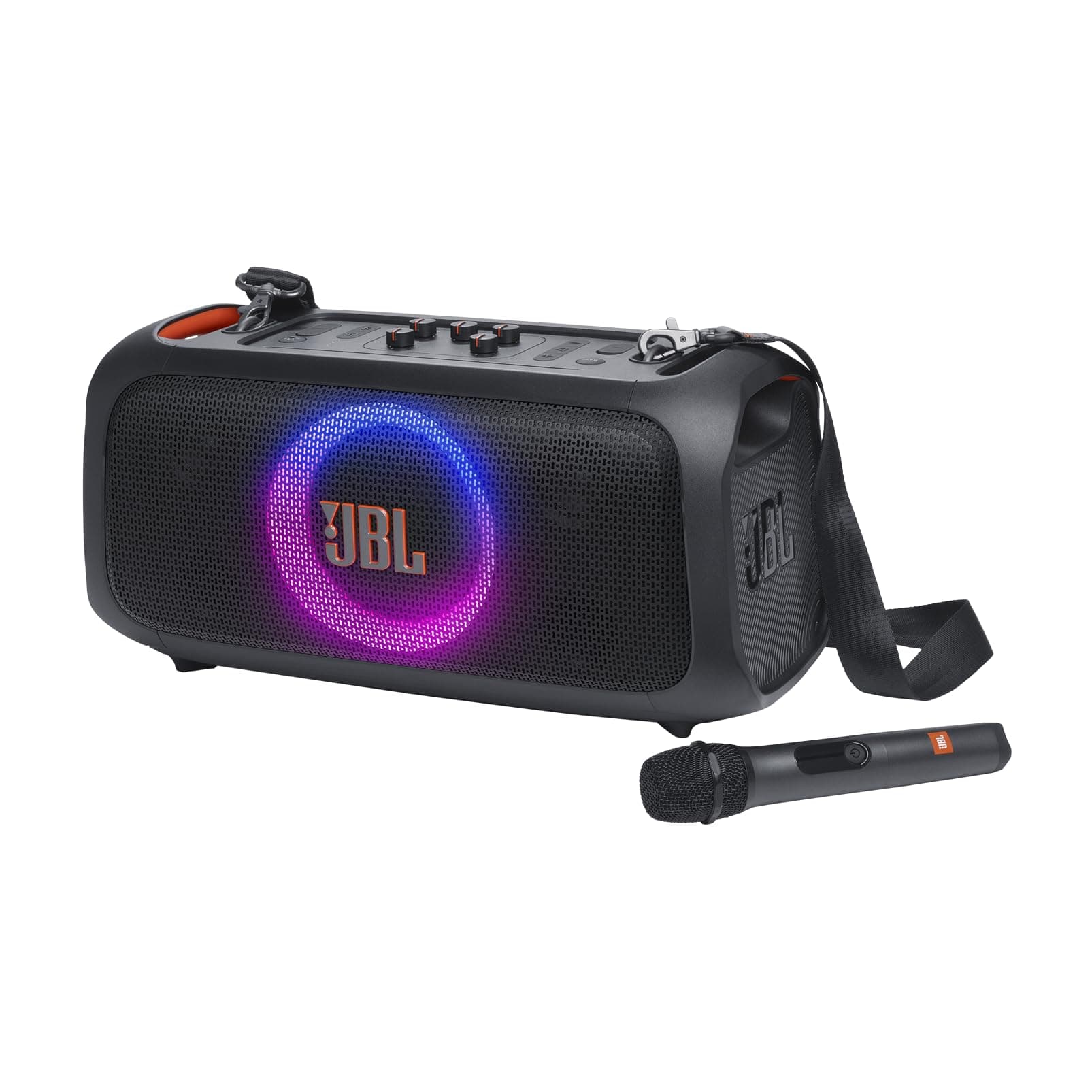 PartyBox On-The-Go Essential Portable Bluetooth Light Effect Speaker, 100W Power, 6 Hour Playback, IPX4 Splash Resistant - Black