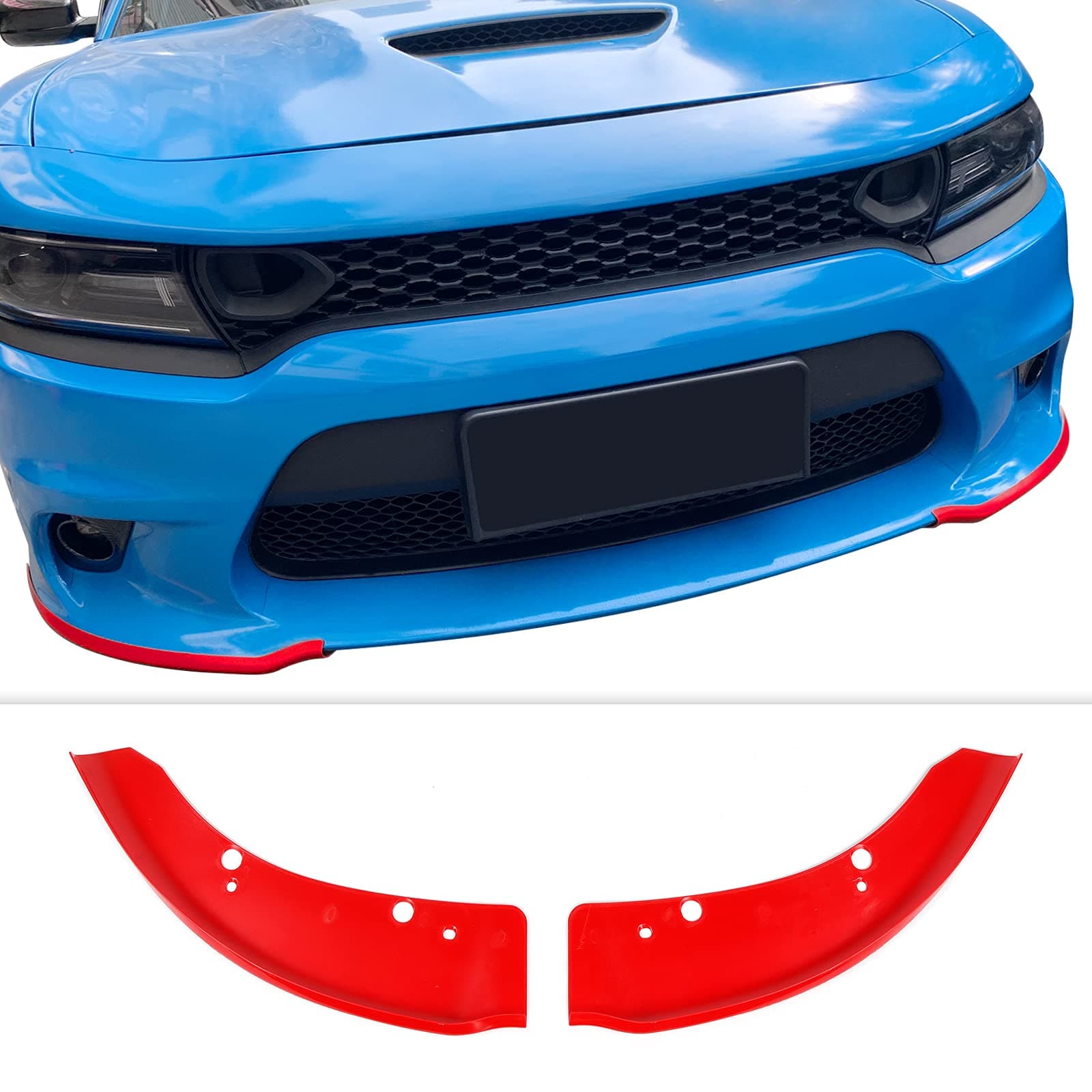 Hoolcar Front Bumper Lip Splitter Protector Front Shovel for 2015-2021 Dodge Charger SRT, Exterior Accessories, Red