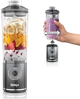 Blast Max, Portable & Personal Blender + Twist & Go, Smoothie, Blend, Ice Crush, 3 Programs, Cordless, 22 oz removable Vessel, Dishwasher Safe, Leakproof, Grey, BC251GY
