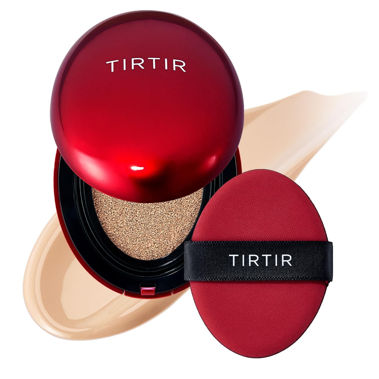 [*Mini Size*] TIRTIR Mask Fit Red Cushion Foundation | Full coverage, Weightless, Skin fit, Satin Glow Finish, Korean Makeup, beauty, Tattoo cover up, Buildable (#23N Sand, 0.15 Fl Oz)