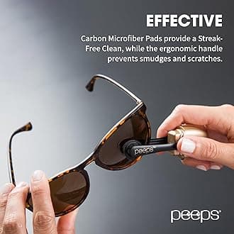 CarbonKlean Peeps Glasses Cleaner - for Eyeglasses, Reading Glasses, and More - Lens Cleaner with Carbon Microfiber Tech - Soft Touch Blue - 3 Count