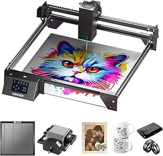 Longer RAY5 20W Laser Engraver with Air Pump,440mm*440mm Honeycomb, 20000mW Output 32-bit Motherboard, App Offline Control, DIY Engraver Tool for Metal/Glass/Wood