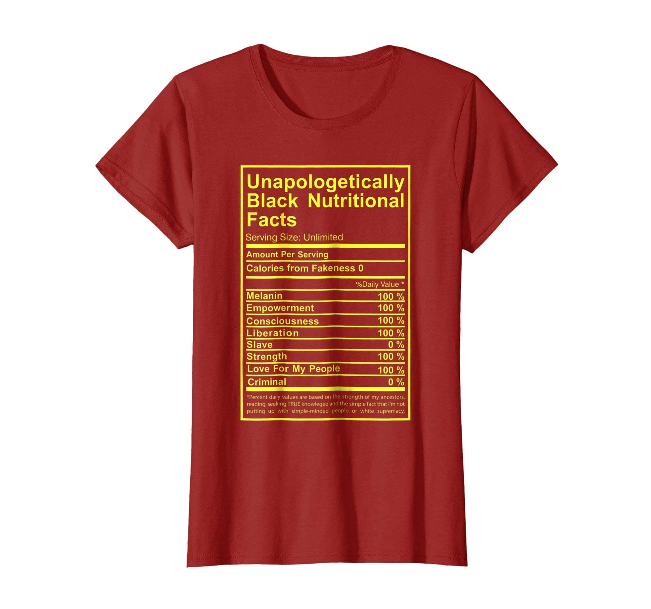 Unapologetically Black Nutritional Facts T-Shirt
