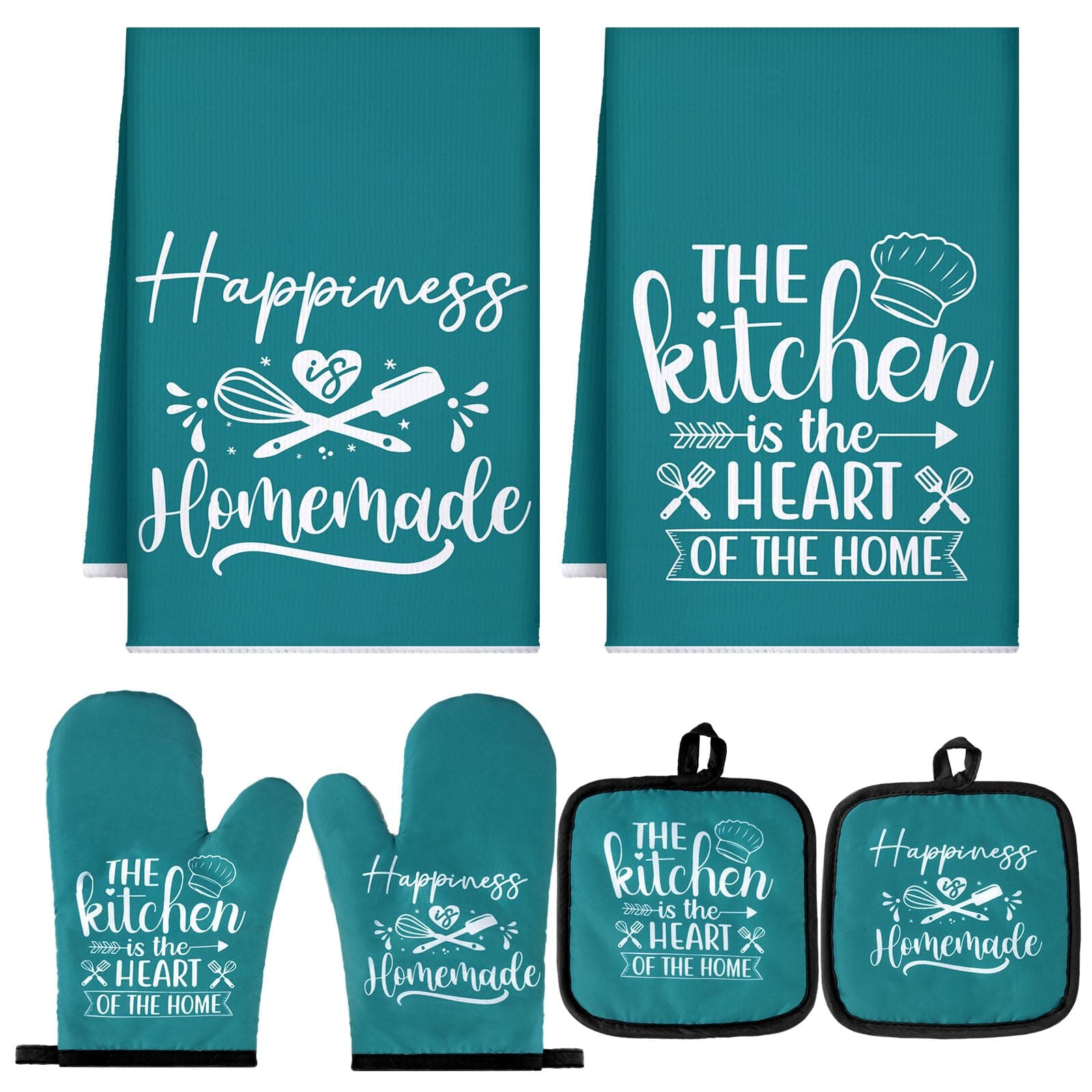 Kitchen Towels Pot Holders Oven Mitts Set