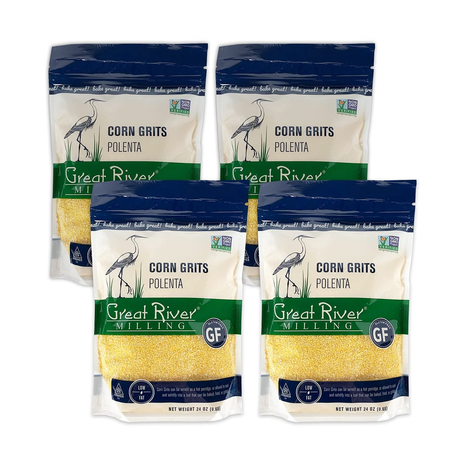 Great River Milling, Corn Grits, Non-Organic, 24 Ounces (Pack of 4)