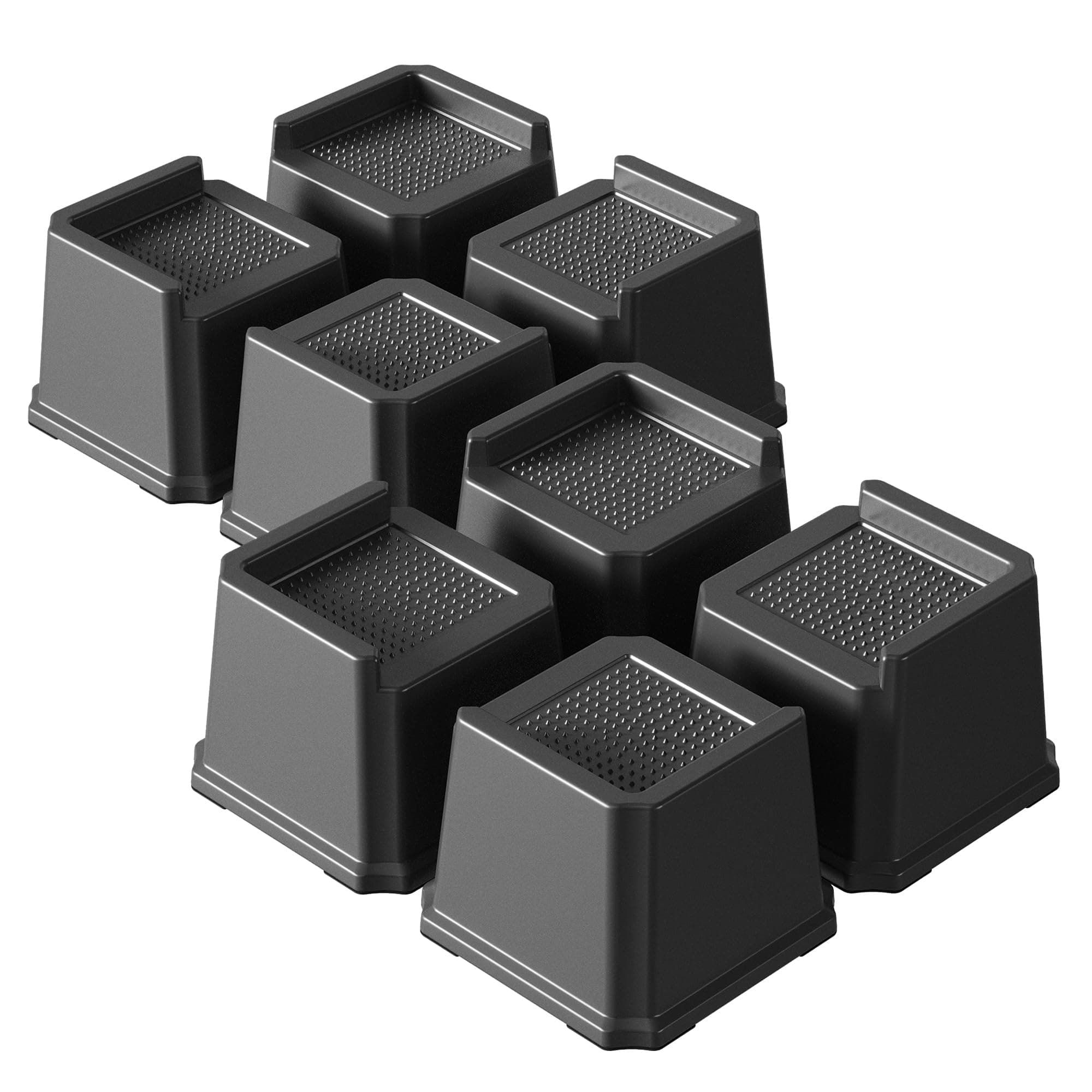 Bed Risers 3 Inch Heavy Duty 8 Pack L-Shaped Bed Furniture Elevators 1,500 lbs Oversized Lifts Up Riser for Sofa and Table