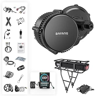 BAFANG 500W 750W 1000W Mid Drive Kit, Upgraded BBS02B HD Ebike Conversion Kit, 8Fun M615 48V/52V Motor with Optional Digital Display & 46T Chainring for 68mm/100mm/120mm