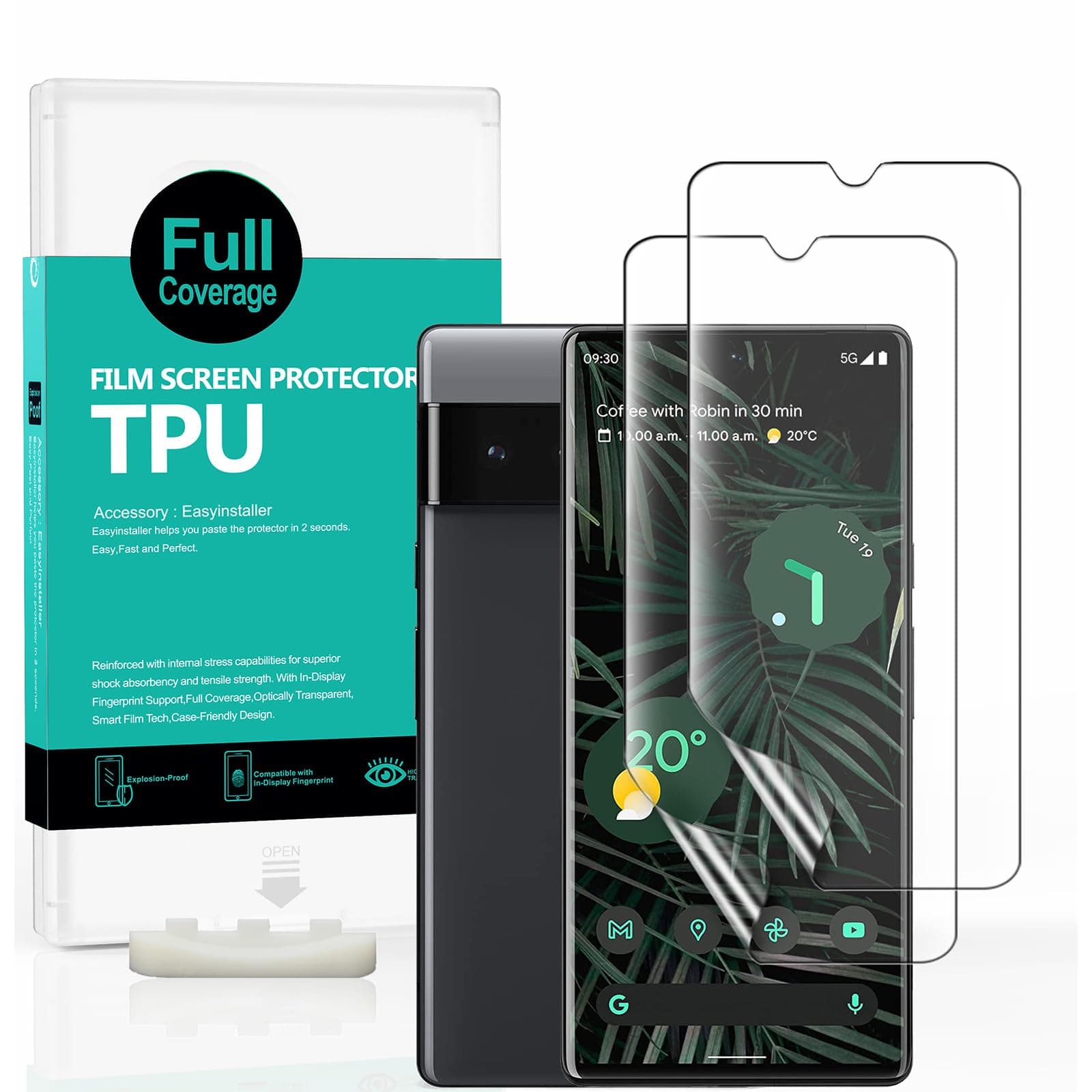 2 Pcs Screen Protector For Google Pixel 6 Pro,Flexible TPU Film,Bubble Free,Easy To Install