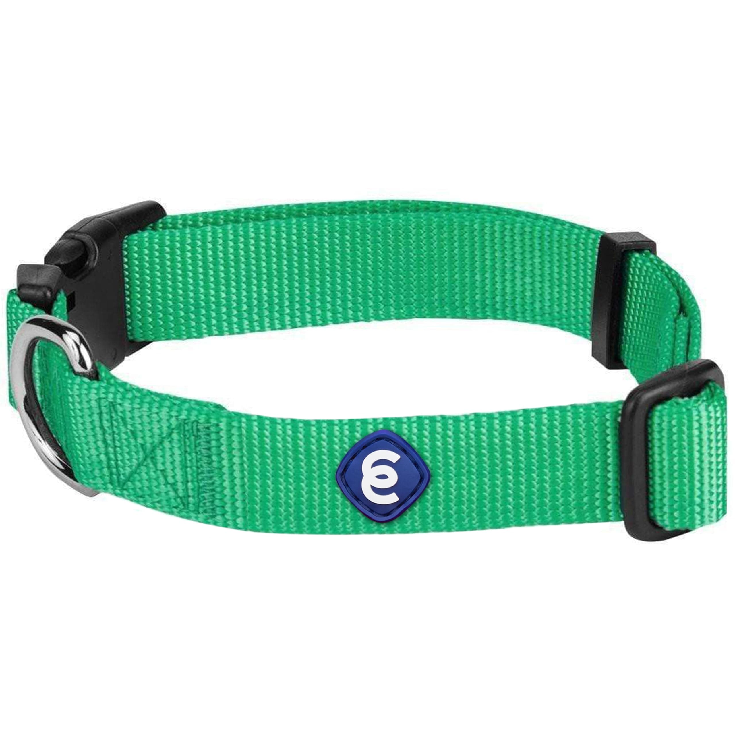 Blueberry Pet Essentials Medium Dog Collar in Emerald | Adjustable & Eco-Friendly Durable Nylon Strap | Classic Collar for Medium Dogs, Boy & Girl Pets