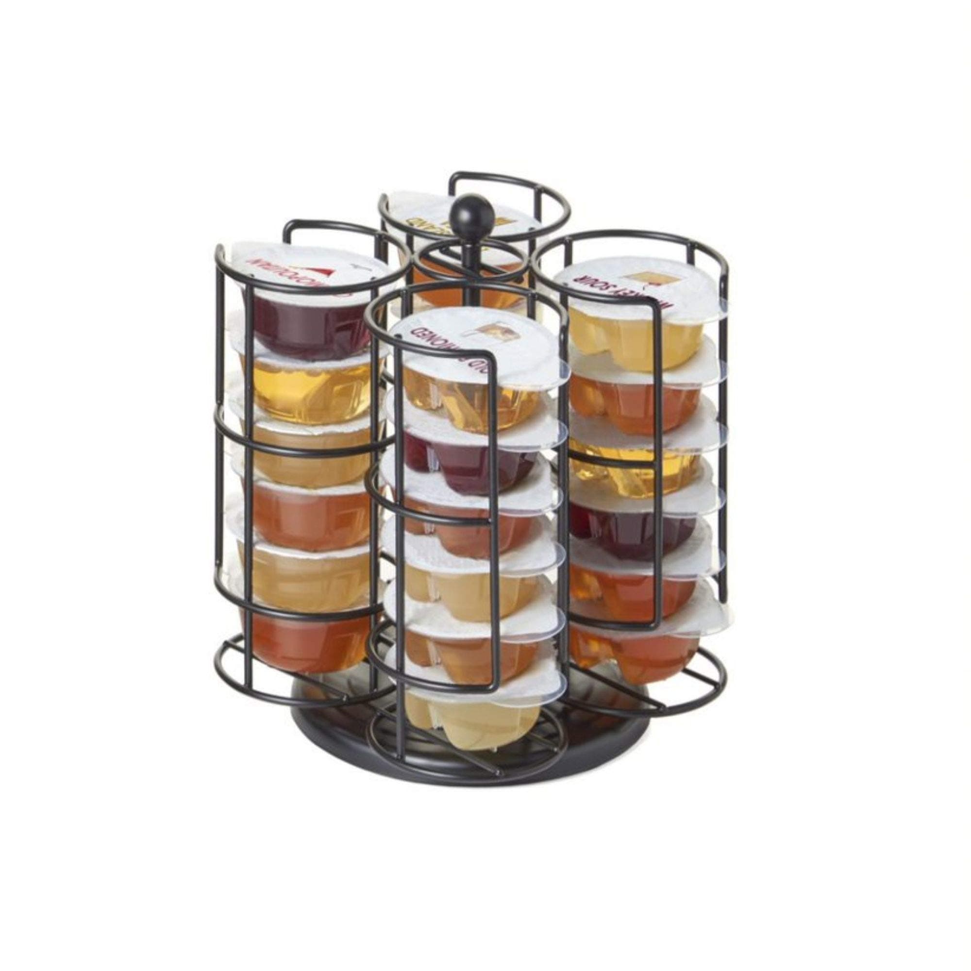 Compatible with Bartesian Cocktail Holds up to 24 Capsule Pods, Spins 360-Degrees, Medium (Pack of 1), Black, (5620)