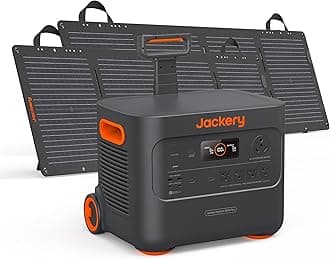 Solar Generator 2000 Plus with 2x100Wmini, 2042Wh LiFePO4 Battery, 3000W AC Output, Expandable to 24kWh, Fast Charging in 2H, for Outdoor RV Camping and Home Emergency