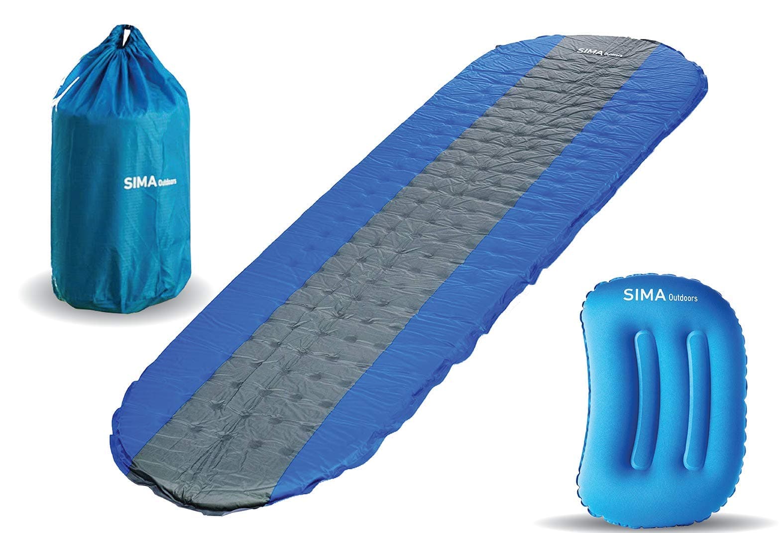 SIMA Outdoors Sleeping Pad - The #1 Self Inflating Sleeping Pad for Camping, Backpacking, Hiking, and Travel - Ultra lightweight, Insulated, and Inflatable Sleeping Pad with Pillow and Stuff Sack