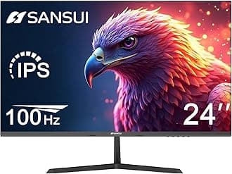SANSUI24 inch Monitor, IPS Display FHD Computer Monitor, 100Hz Monitor VESA Mount with HDMI Inputs for Home Office (HDMI Cable Included)
