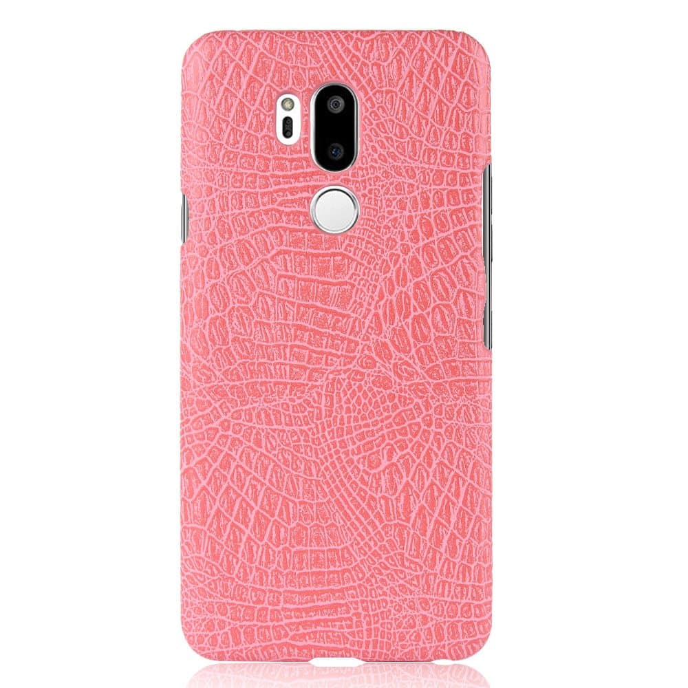 Zl One Crocodile Pattern PU Leather Case Back Cover for LG G7 (Pink)
