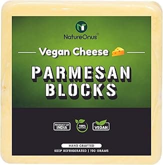 NATUREONUS Vegan Parmesan Cheese Block,150G (Plant Based Hard Parmesan Cheese|Make Pastas,Salads & Sprinkle|Dairy Free & Lactose Free Cheese) Plant Based & Dairy Free,Meltable & Slicable Cheese
