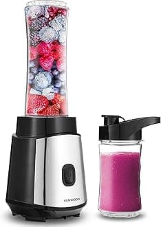 Personal Blender 350W Smoothie Blender/Smoothie Maker with 570ml & 400ml Tritan Smoothie2Go Bottle and Lid, Ice Crush Function BLM05.A0BK Black/Silver