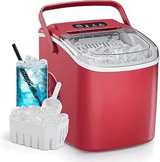 30 lbs/24H Countertop Ice Maker Machine,One-Button Operation,9 Bullet-Shaped Ice in 6 Min, Auto-Cleaning