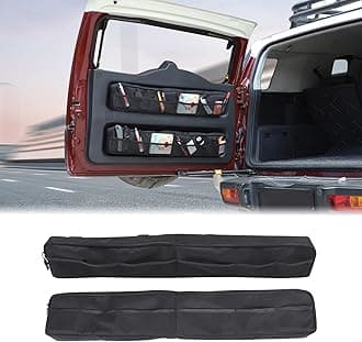 Aunginsy 2Pcs Trunk Organizer Compatible with Toyota FJ Cruiser 2007-2024+, Rear Tailgate Storage Bag Organizer Back Door Panel Storage Pockets Box Multi-Compartment Oxford Cloth Expansion Accessories