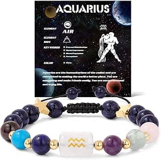Zodiac Bracelets for Women 12 Constellations Healing Crystal Stone Beads Bracelet Birthday Zodiac Gifts Horoscope Spiritual Bracelet