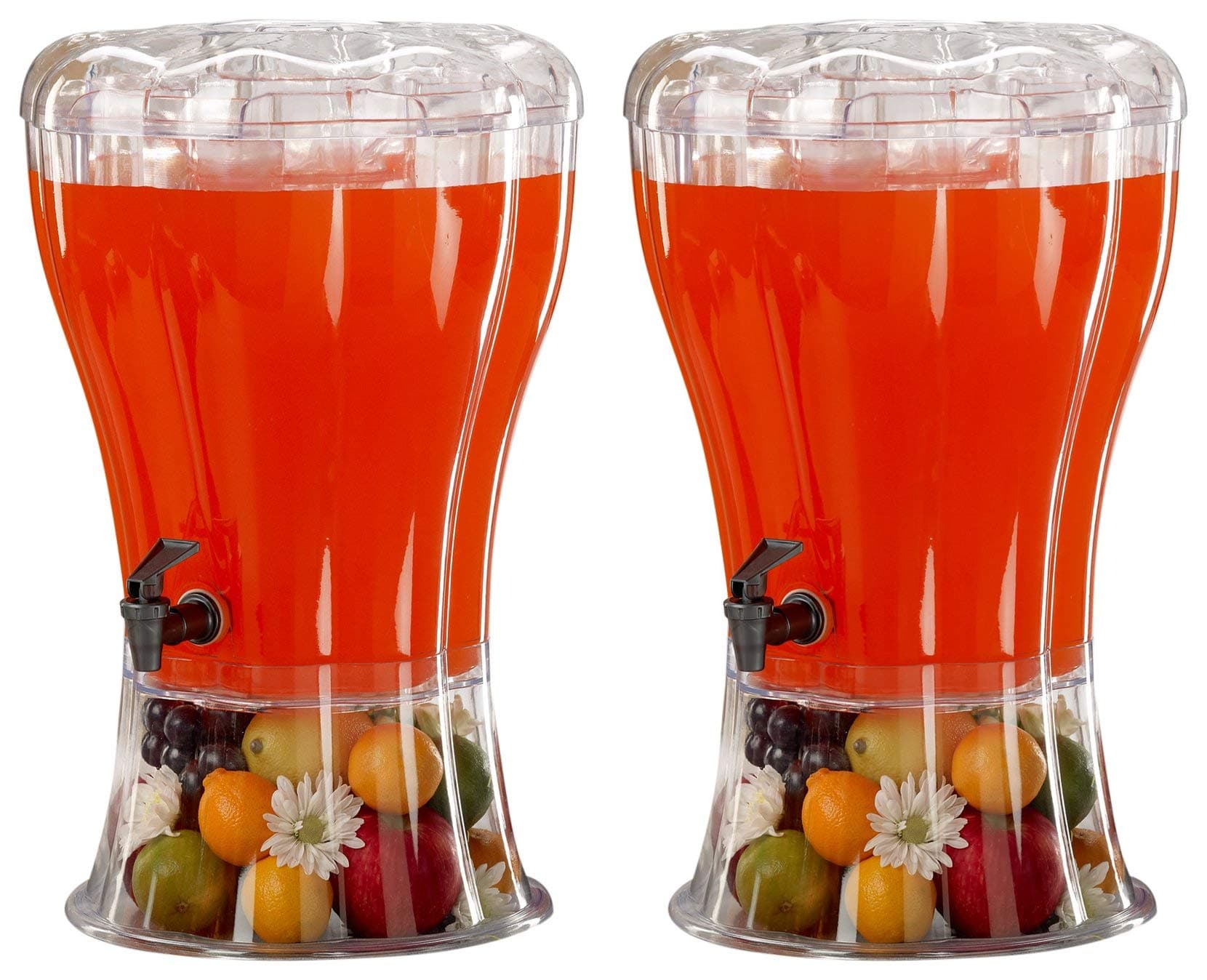 Buddeez Unbreakable 3-1/2-Gallon Beverage Dispenser with Removable Ice-Cone (Тwо Расk)