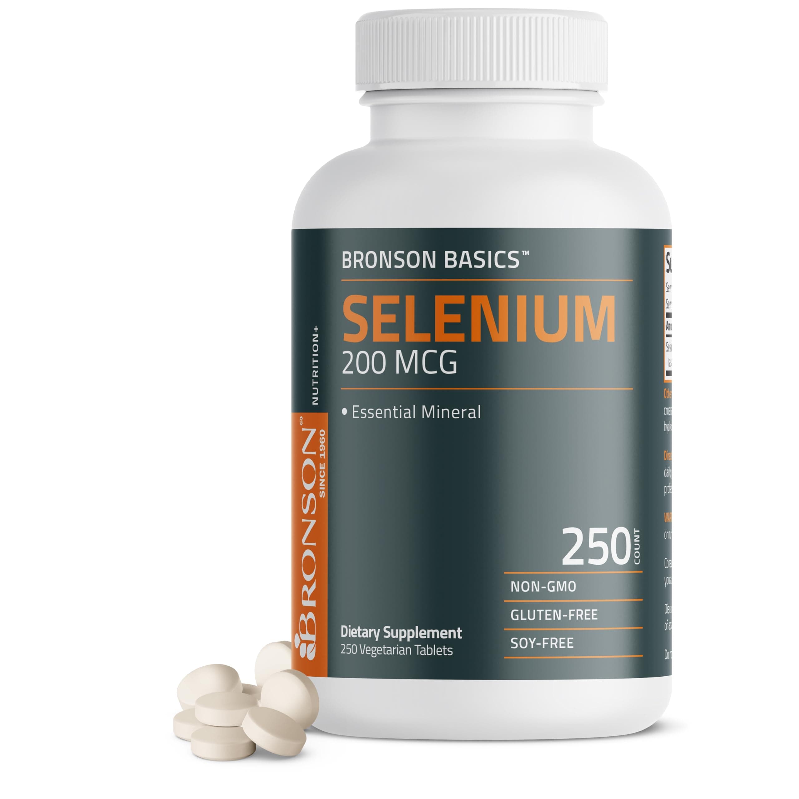 Selenium 200 mcg Immune & Antioxidant Support Essential Mineral, 250 Vegetarian Tablets