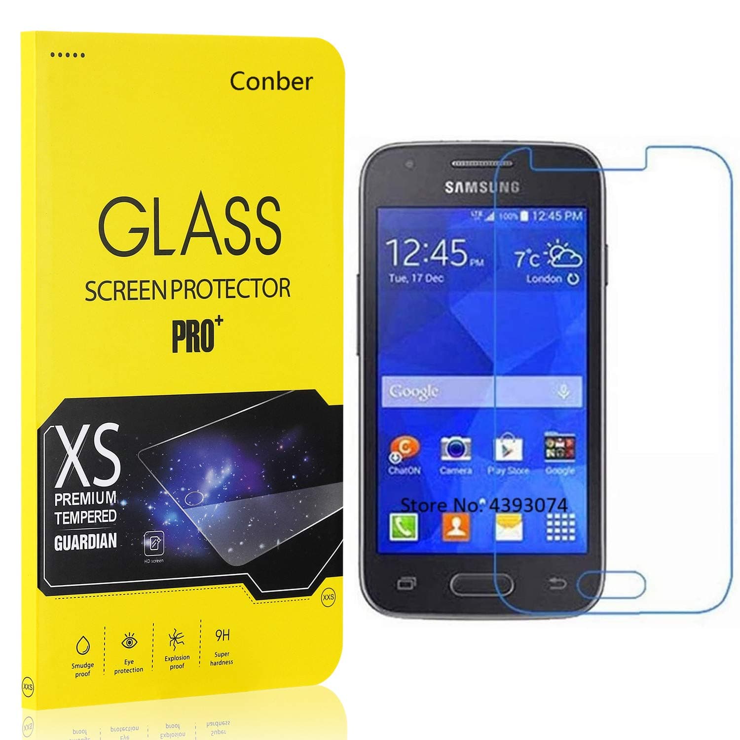 Conber (1 Pack) Screen Protector for Samsung Galaxy Ace 4 G313, [Scratch-Resistant][Anti-Shatter][Case Friendly] Premium Tempered Glass Screen Protector for Samsung Galaxy Ace 4 G313
