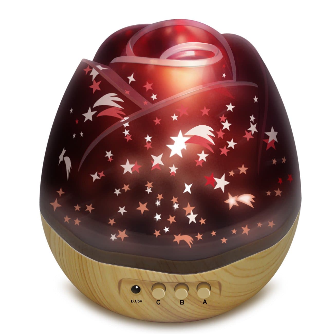 Night Light Projector, Rose Wood Grain Star Projector Night Light, Baby Night Light Projector for Kids, Romantic Gift for her, Baby Girl Gifts, Birthday Gifts for Girls