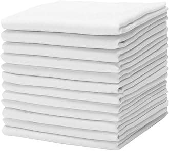 Causa Forcia Cotton Handkerchiefs for Men Thick Soft Turkish White Cotton, 12 Pack