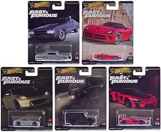 Fast & Furious Premium Die-Cast Cars Bundle, 5-Pack Set, 1970 Chevelle SS, Dodge Viper, Nissan 370Z, Land Rover Defender, McLaren Senna HNW46-956J